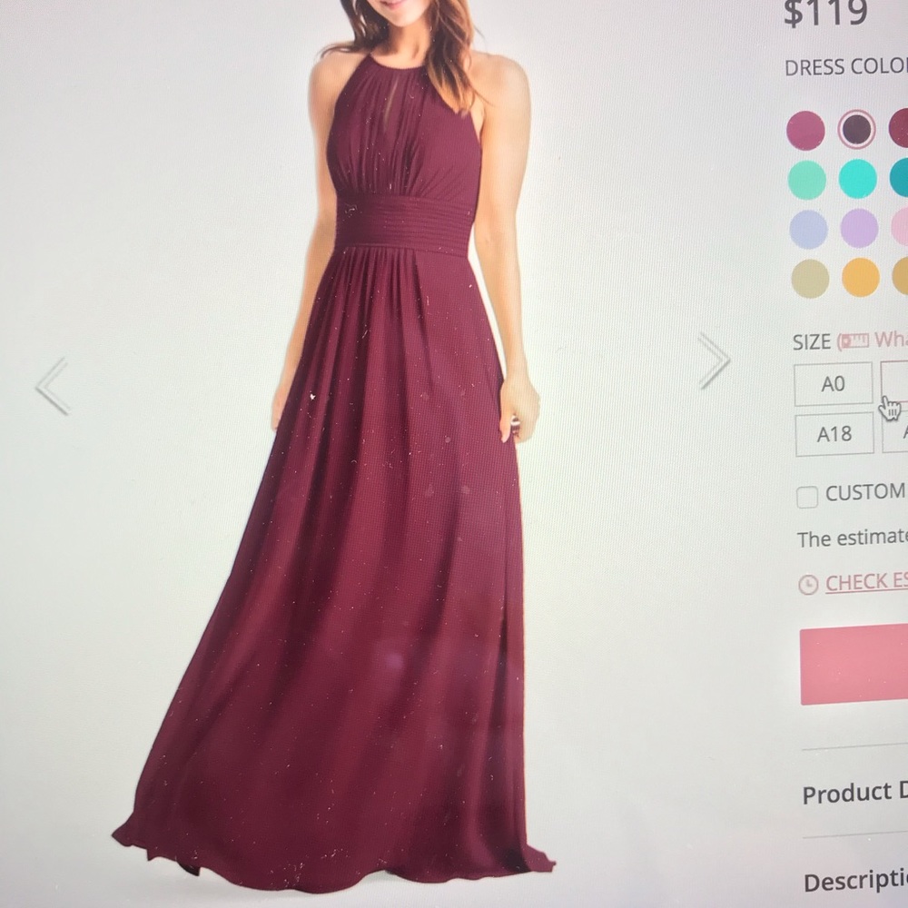 Azazie Dress Bonnie style Cabernet color